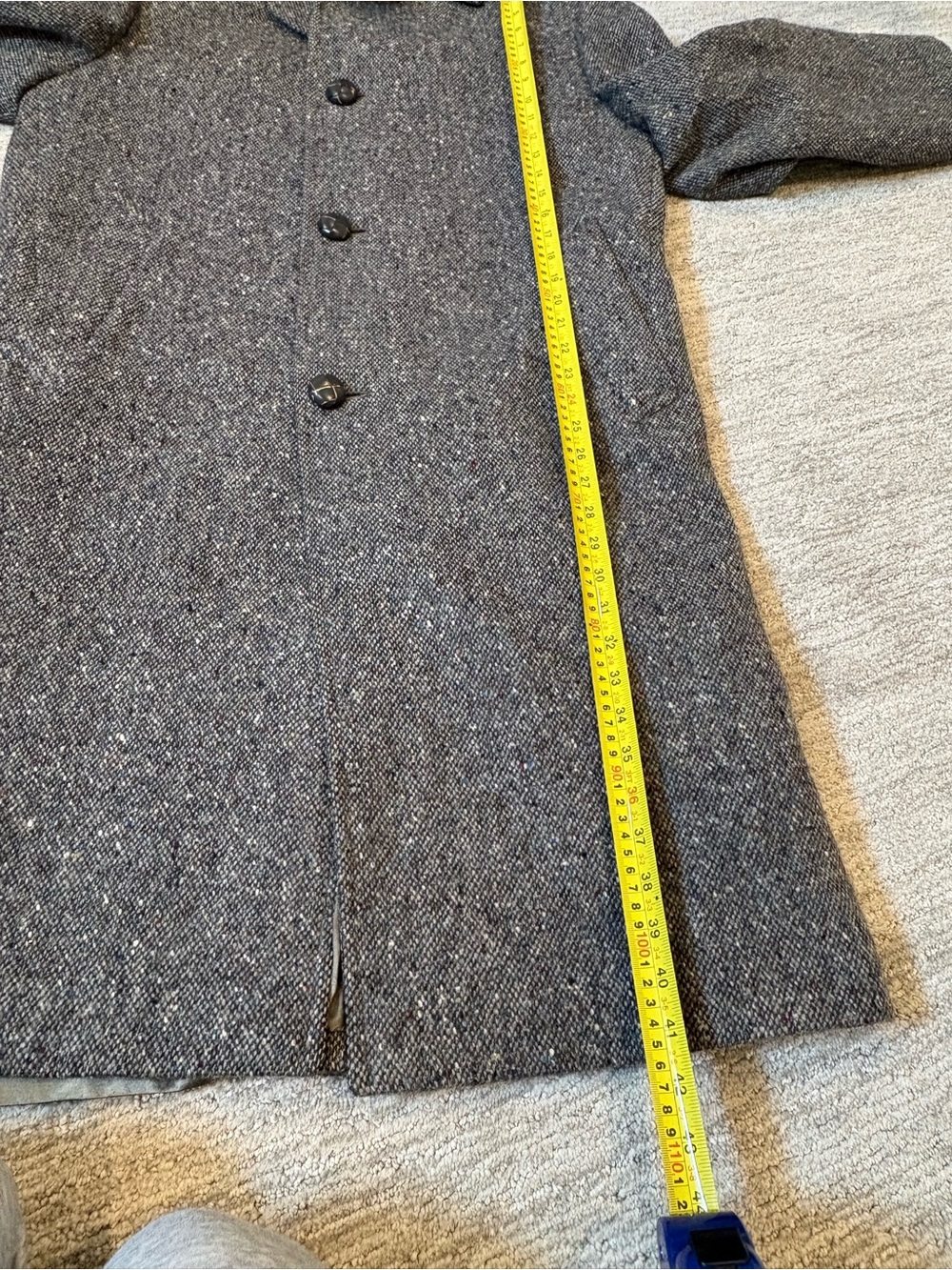 Vintage Aquascutum of London Pure Wool Gray Tweed Overcoat Made in Canada | - Picture 14 of 14